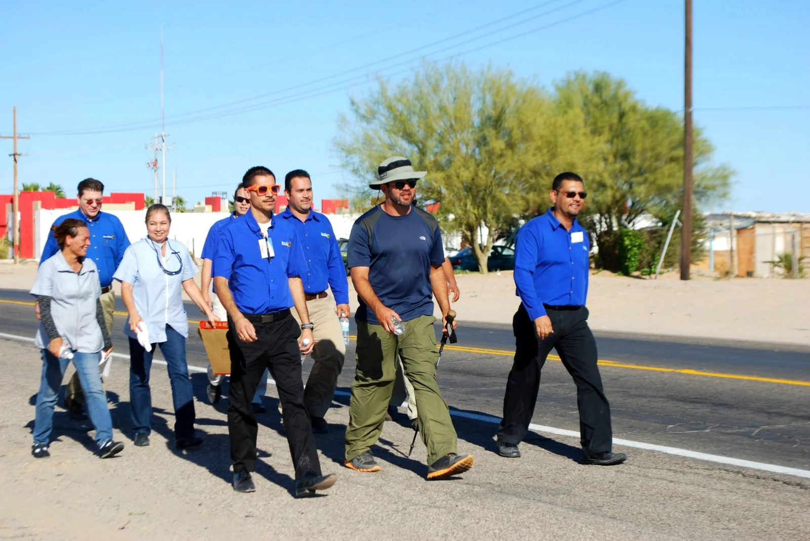 Steve Schwab and supporters walking together toward the 2013 reception