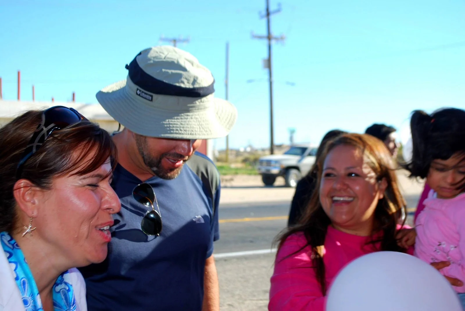 Steve Schwab meeting a family at an MCF walk reception